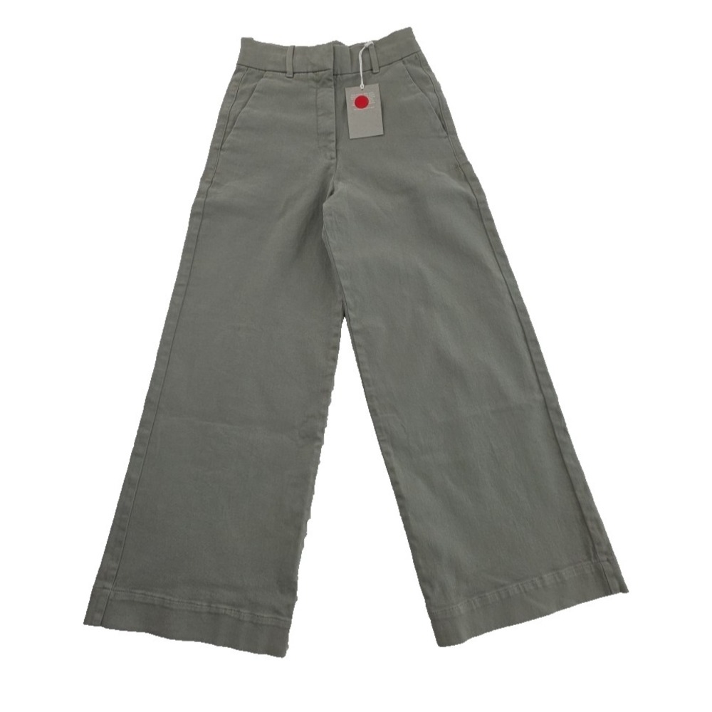 Everlane Shadow Green Cotton Twill Trousers Women's Size 0 High Rise Chinos NWT